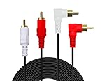 2RCA Cable,6ft Gold Plated 90 Degree Right Angle 2-Male to 2-Male RCA Audio Cable (6FT)