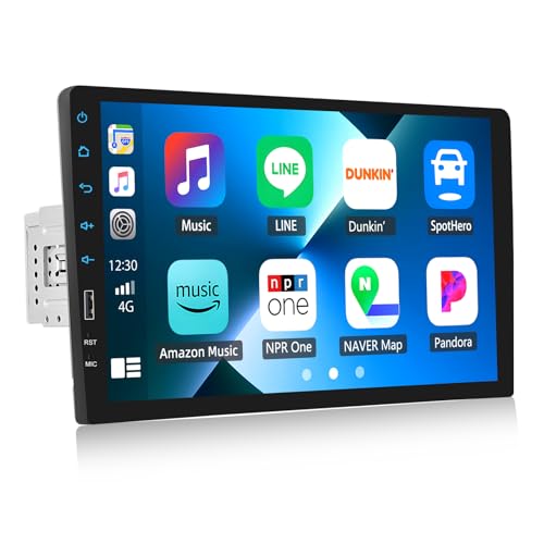 CAMECHO Stereo 1 DIN con Carplay Wireless Android Auto, Autoradio con Schermo da 9 Pollici, Vivavoce Bluetooth, FM Radio/Mirror Link, Supporta USB