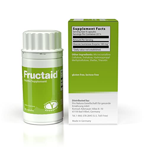 Fructaid Enzyme Supplement – 90 Capsules, So That You Can Enjoy Fruits, Fruit Juices, Soft Drinks, And Sweets Again, Dietary Supplement, Gluten-Free, Lactose-Free #TOP3