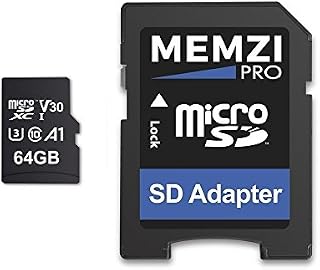 MEMZI PRO 64GB Memory Card Compatible for AKASO Brave 7 LE, 6 Plus/6/5/4, V50 Elite/Native/Pro/Pro SE, V50, EK7000 Plus/Pro Action Cameras - 100MB/s Class 10 U3 A1 V30 microSDXC with SD Adapter