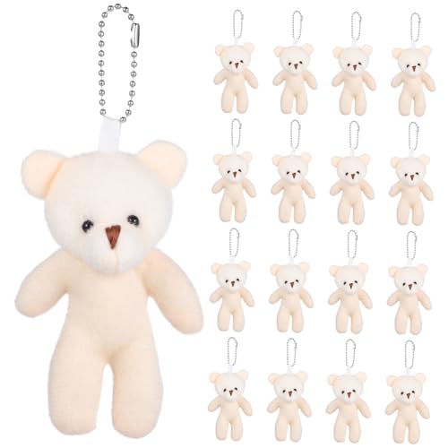 Porte-clés peluche ours miniatures : lot de 18 pièces douces pour décoration