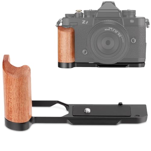 Leftfoto Z f Wooden Hand Grip L Bracket for Nikon ZF Camera, with Built-in Bottom Quick Release Plate for Arca for Quickly Switch on Gimbal/Tripods/Handheld Shooting (Black) by Leftfoto - Used condition - US$12.61