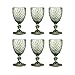 6 sztuk Zestaw Zagęszczone Szkło Czerwone Wino Szkło Deser Lody Puchar Retro Kolor Czart Glassware Wedding Party Gospodarstwa Gospodarstwa Gospodarstwa Zastawa stołowa,Green b,M