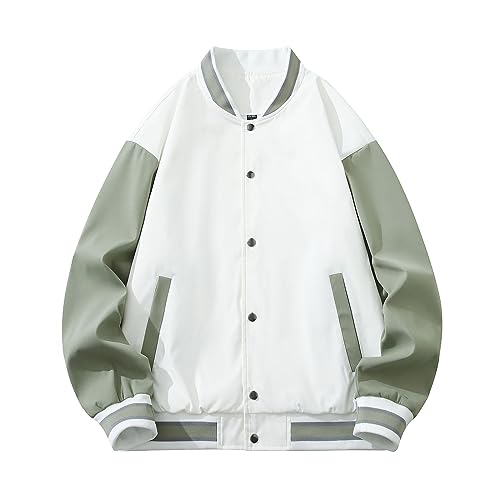 Ymosrh Men's Light Bomber Jacket Lightweight Casual Jackets Varsity Coat Chaquetas Para Hombre, S-6XL