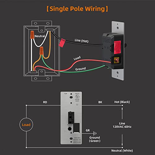 Elegrp Toggle Dimmer Switch For Dimmable Led, Cfl And Incandescent Light Lamp Bulbs, Single Pole Or 3-Way, Full Control With Preset, Rocker Paddle, Wall Plate Included, Ul Liste, 1 Pack, Glossy Black #TOP4