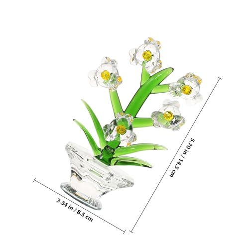 Fleur en cristal blanc avec base plate pour décoration de table élégante - 3
