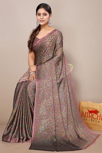Image of MIRCHI FASHION Saree for Woman Chiffon Georgette Floral Printed | Breathable Lightweight Sari for Office Use and Farewell Ceremonies with Blouse Piece