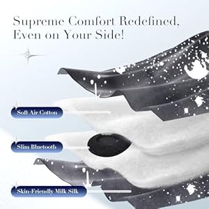 LC-dolida Sleep Mask with Bluetooth Headphones, Silk Eye Mask for Sleeping Side Day Sleepers, 5.4 Bluetooth Silk Sleep Mask Headphones for Women Men with Thin Speaker, Blackout, Comfort LC dolida Sleep Mask with Bluetooth Headphones Silk Eye Mask for Sleeping Side Day Sleepers 54 Bluetooth Silk Sleep Mask Headphones for Women Men with Thin Speaker Blackout Comfort