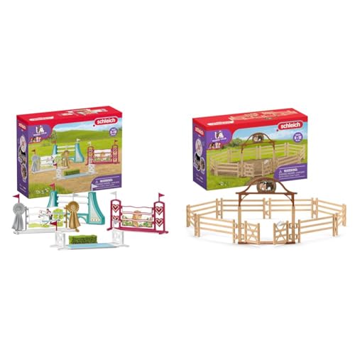 Image of SCHLEICH 42612 Obstacle Accessoires Horse Club Toy Playset Accessory for children aged 5-12 Years & 42434n Paddock with entry gate Horse Club Toy Playset Accessory for children aged 5-12 Years