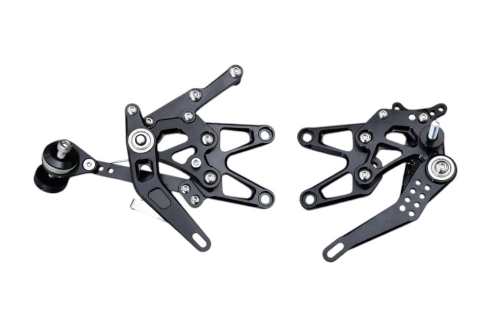 avdb-moto Pedane Arretrate Compatibile con TRIUMPH STREET-TRIPLE 765R 2017-2025, STREET TRIPLE 765 RS 2017-2025, STREET-TRIPLE 765S 2017-2019 (Silver)