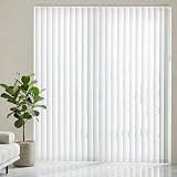 グラムスタイル 縦型ブラインド つっぱり式 非遮光 uvカット バーチカルブラインド バトン式 幅120cm 丈89cm ホワイト
