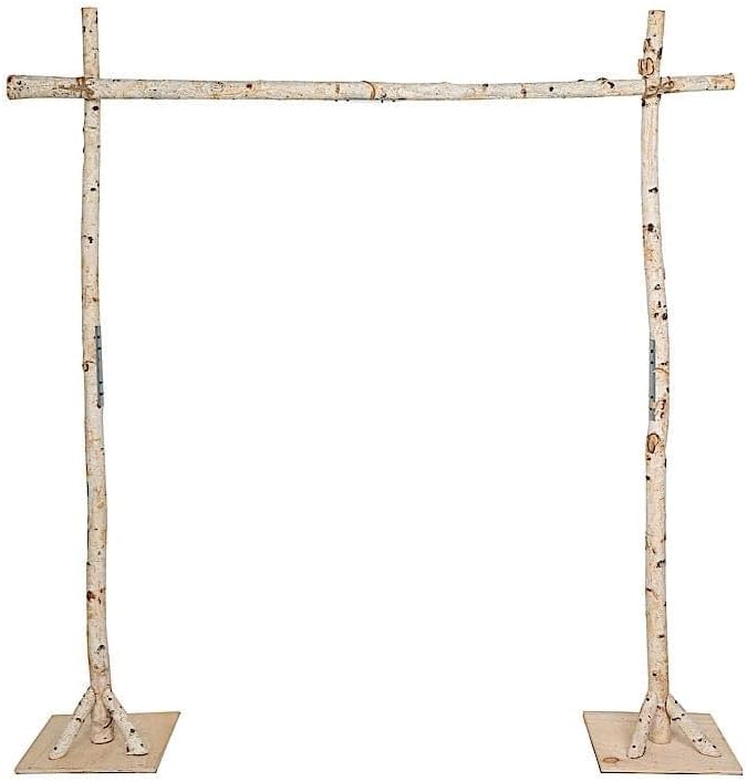 Balsa Circle 7.5 feet Natural Birch Wood Square Backdrop Stand Wedding Arch | Wooden Poles for Photography Outdoor or Indoor Party Event Reception Home Decorations Supplies