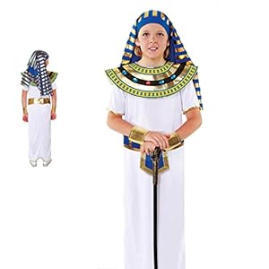 Disfraz Egipcio Niño Faraón Egipto【Tallas Infantiles 3 a 12 años】[Talla 3-4 años] Tunica Tocado Disfraces Históricos Niños Carnaval Festivales Teatro Actuaciones Desfiles