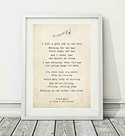 In the style of a classic note pad lyric sheet Produced using high quality satin finish giclee paper 280gsm Ideal for mounting and framing The print will have a thin white border PLEASE NOTE: All prints are sold UNFRAMED