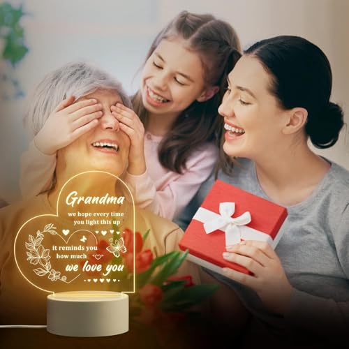 Image of Gifzy Gifts for Grandma, Grandma Gifts - Engraved Night Light, Grandmother Birthday Gift, Christmas Thanksgiving Mothers Day Gift for Grand ma, Nana, Grammy, Grandmother