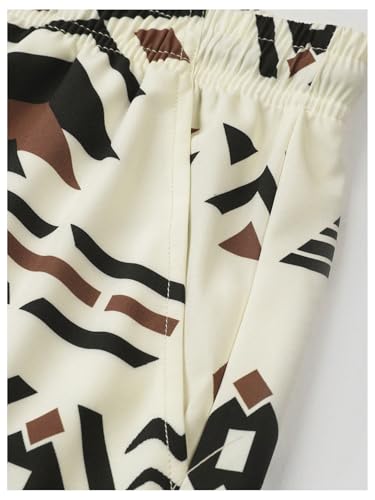 WDIRARA Men's Geometric Graphic Swim Trunks Drawstring Waist Vacation Beach Shorts4