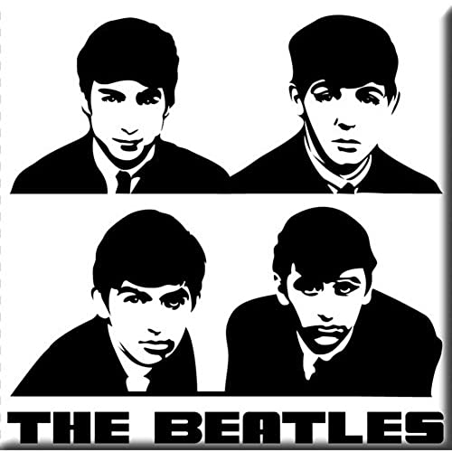 Image of The Beatles Fridge Magnet Portraits band logo Official 76mm x 76mm One Size