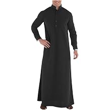 RFXZSAQD Jubba Thobe with Long Sleeves and Packet, Men Muslim Jubba Thobe, Plus Size Islamic Clothing Muslim Dress