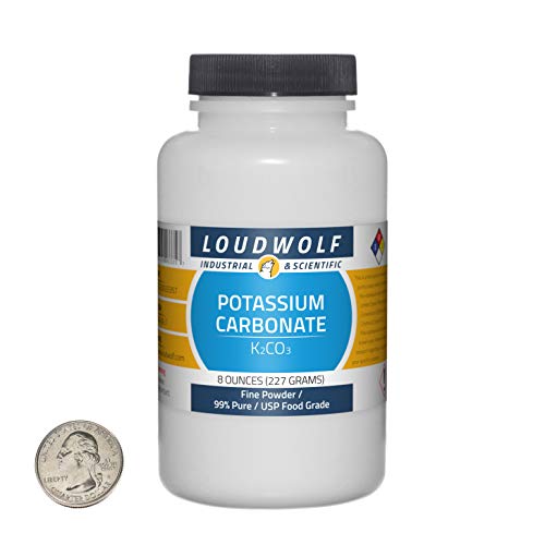 Potassium Carbonate / 8 Ounce Bottle / 99% Pure USP Food Grade/Fine Powder