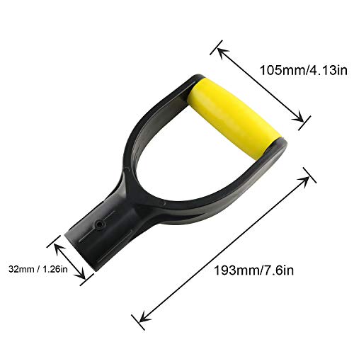JCBIZ 32mm Inner Diameter Plastic Spade Handle Shovel D Grip Handle Good Hand Protect Garden Accessories for Snow Shovel Digging Raking Tools - Thumbnail 5