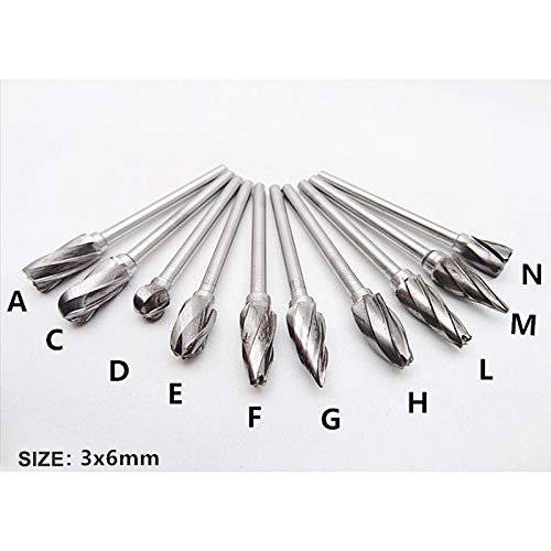 Set de 10 fresas rotativas de carburo de tungsteno SaditY miniatura 3