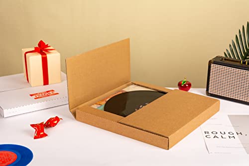 13" Record Mailers, Premium Kraft Vinyl Shipping Boxes 13X13X1 Inch Easy-Fold Albums Box With Fragile Stickers, Adjustable Height Lp Mailing Box For Packing, Shipping, Moving, Storage, 20 Pack #TOP7