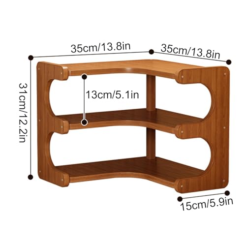 Estantería para encimera que ahorra espacio con baldas de madera ajustables para estudio 3