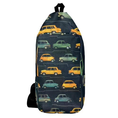 Sac à dos à bandoulière Rows of Car multicolore pour homme et femme 16x36.5cm