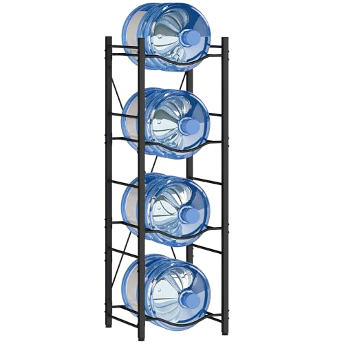 HOMCOM Soporte para Garrafones de Agua de 4 Niveles Estante Negro
