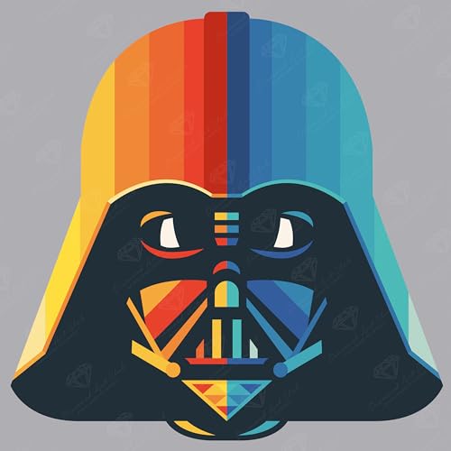 DIAMOND ART CLUB Rainbow Darth Vader Diamond Painting Kit Fun DIY Crafts for Adults Round Diamond Art Canvas 13 x 13 (33 cm x 33 cm)