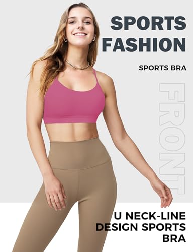 Image of Buauty Sports Bra for Women, Y Back Bralette, Light Support Backless Workout Bra with Removable Pads for Yoga Pilates Gym