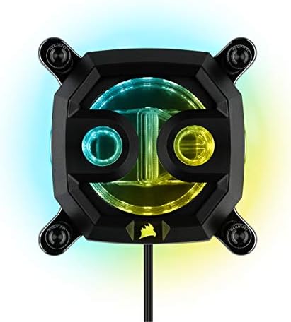 Corsair Hydro X Series XC7 RGB CPU Water Block (1200/AM4) - Nickel-Plated Copper Cold Plate - Black - More Than 60 Micro-Cooling Fins - 16 Individually Addressable RGB LEDs