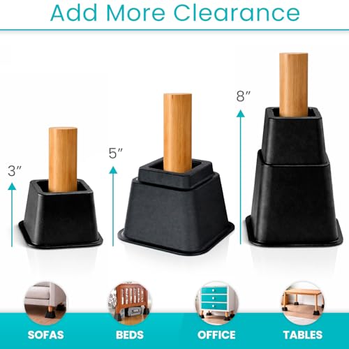 Vive Bed Risers Heavy Duty (4 Pack - 3 Inch) - Furniture Lifts Risers by Vive - Used condition - Image 6
