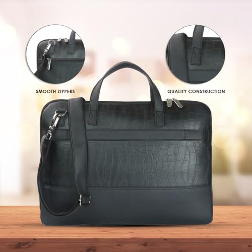 Image of Nautica Padded Laptop Sleeve Stylish Leatherette Bag | Waterproof Protective Cover with Handle & Detachable Sling Strap | Compact and Comfortable for Travelling | Suitable up to 15.6 Inch Laptop