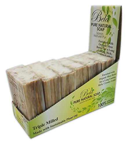 Bela, Sandalwood, Triple French Milled Moisturizing Soap Bars, No Harsh Ingredients, 3.3 Oz. Each - 6 Pack #TOP3