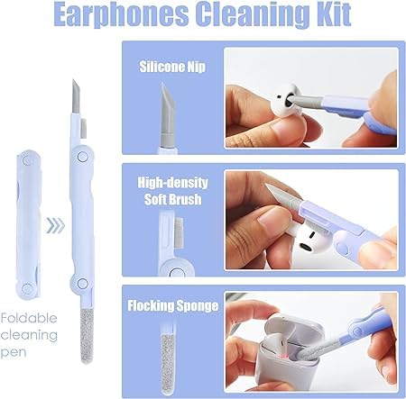 Image of 7 in 1 Multi-Function Laptop Cleaning Brush /Keyboard Cleaning kit /Gadget Cleaning kit Gap Duster Key-Cap Puller for Laptop,Monitor,Keyboard and Earphones with Spray Bottle