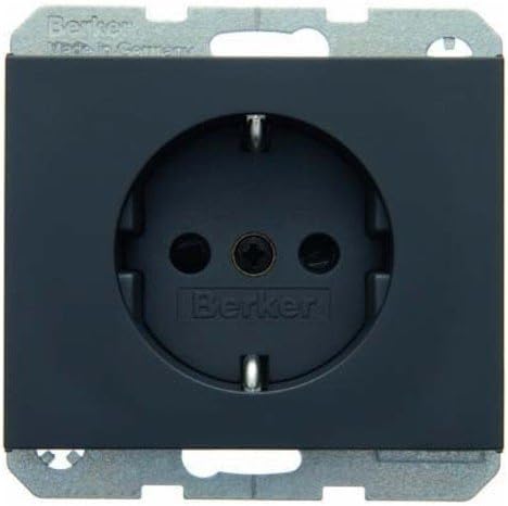 Berker47357006 SCHUKO socket outlet anthracite, matt enhanced contact protection IEC 60884-1 Berker K.1 anthracite, matt