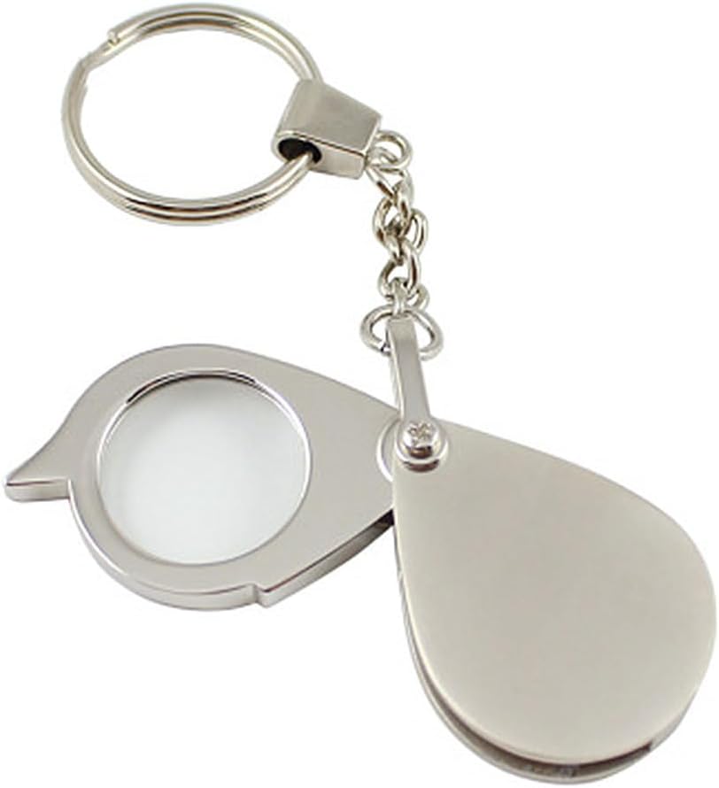 Healifty Foldable Magnifier Keychain Mini Portable with High-Definition Optical Lens for Jewelry Coins Stamps Inspection Compact Pocket Size