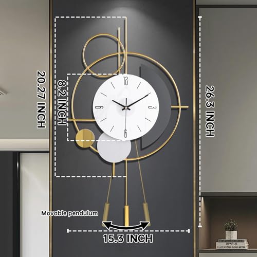 Horloge murale pour chambre silencieuse à piles dorée - 4
