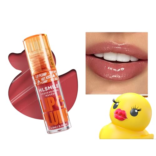 DLZZRS Duck Lip Plumper Extreme, Hydrating Plumping Booster Moisturizing Volumizing Lip Gloss, HOT KISS, Voluminous Lip Filler Plumper High-Shine Lip Plumper Gloss Vegan Lip Makeup(02#)