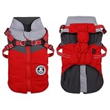Poseca Abrigo para perro, abrigo de invierno para cachorros, abrigo de invierno para perro, arnés para perro, impermeable, abrigos con arnés para perros pequeños y medianos