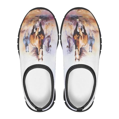 Horse Shoes for Boys Girls Breathable Mesh Walking Sneakers Casual Flats Lightweight Slip on Tennis Shoe2