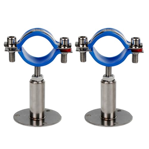 LALAFINA 2Pcs Adjustable Stainless Steel Hose Clamps for Tube Heavy Duty Pipe Bracket Clips Adjustable Range for Automotive and Home Use