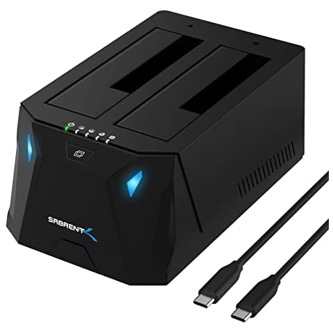 SABRENT Estación de Acoplamiento USB Tipo-C USB 3.2 de Doble Bahia Cover