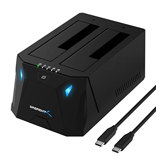 SABRENT USB-C Dual Bay Hard Drive Docking Station & Cloner (EC-CH2B)