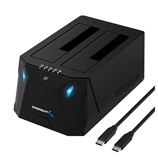 SABRENT USB-C Dual Bay Hard Drive Docking Station & Cloner (EC-CH2B)