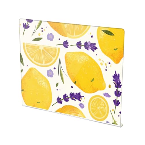 Spring Lavender Lemons Fresh Acrylic Cutting Board Non Slip Clear