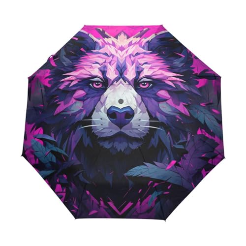 KAAVIYO Purple Cool Panda Umbrella Windproof Automatic Foldable Umbrells Auto Open Close for Men Women Kids