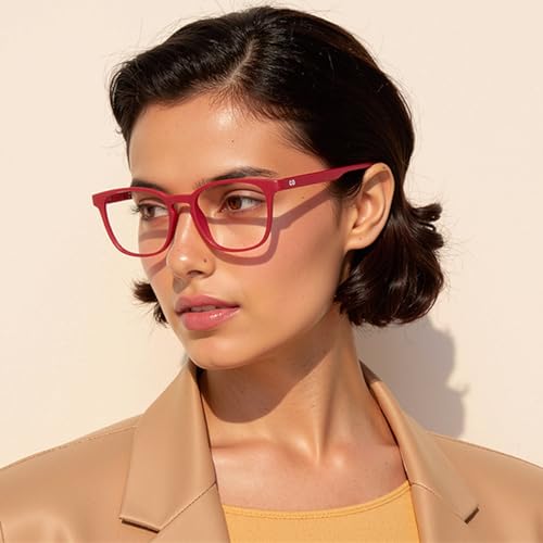 Image of HUSTLR Lenskart | Zero Power Bluecut & Antiglare Computer Eyeglasses | Full Rim Square Shape | As Seen On Shark Tank | For Men & Women | Large | LB E14058-XW