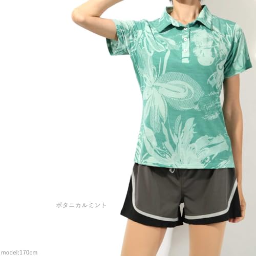 Pane(t)one レディース襟付き半袖タイダイブルーTシャツ